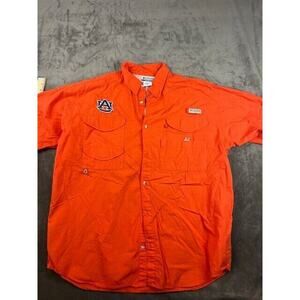 Columbia PFG Auburn button Fishing Shirt Sz XL‎ Orange